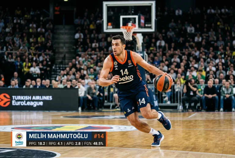EuroLeague-Spieler in Aktion mit eingeblendeter Statistiklinie für eine Player-Prop-Wette